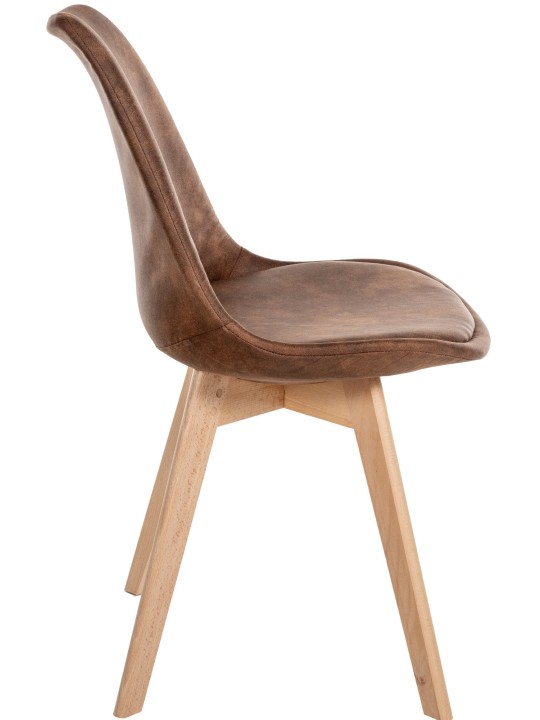 Set van 4 stoelen Linares Vintage, bruin