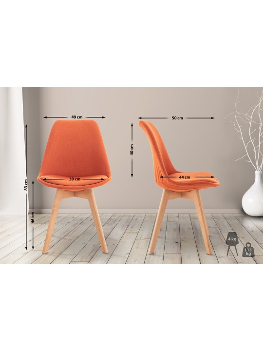Set van 4 stoelen Linares stof, oranje