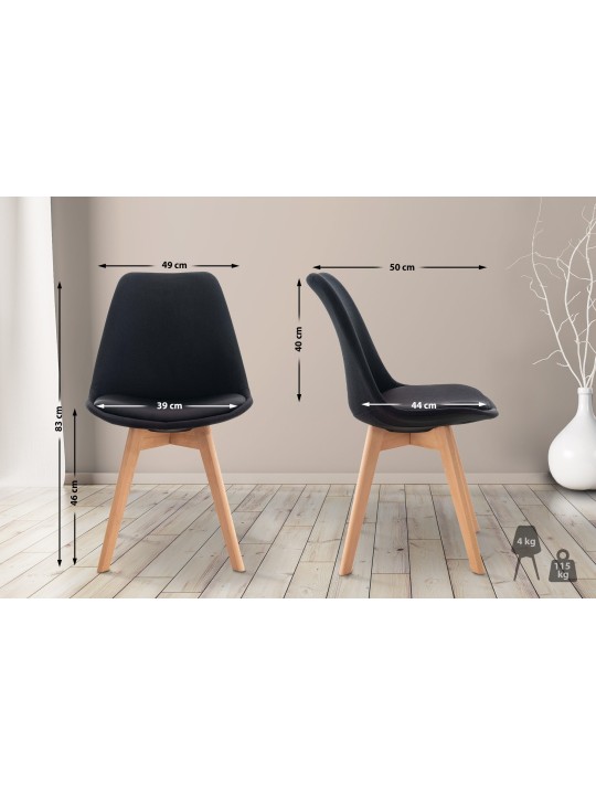 Stoel Linares stof, zwart Stoel Linares stof, zwart