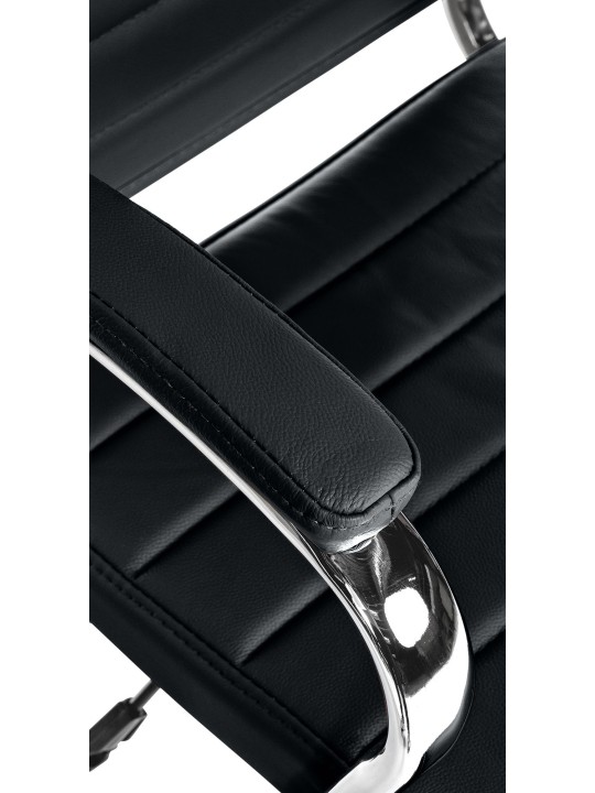 Bureaustoel Mollis echt leer, zwart