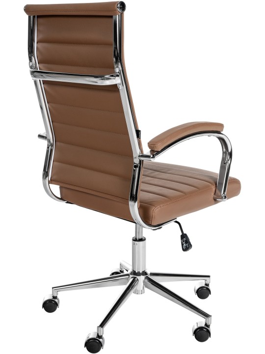 Bureaustoel Mollis echt leer, lichtbruin