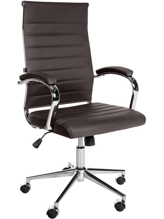 Bureaustoel Mollis echt leer, koffie
