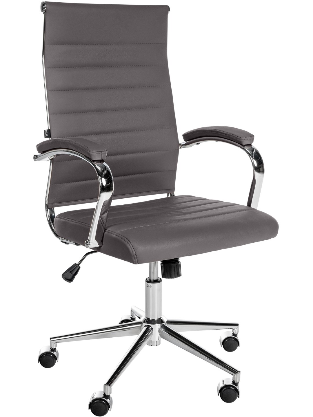 Bureaustoel Mollis echt leer, grijs