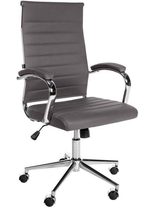 Bureaustoel Mollis echt leer, grijs