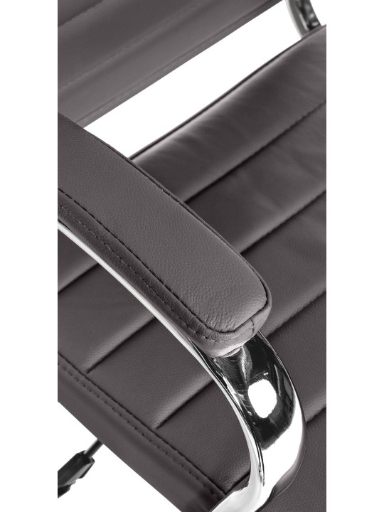 Bureaustoel Mollis echt leer, grijs