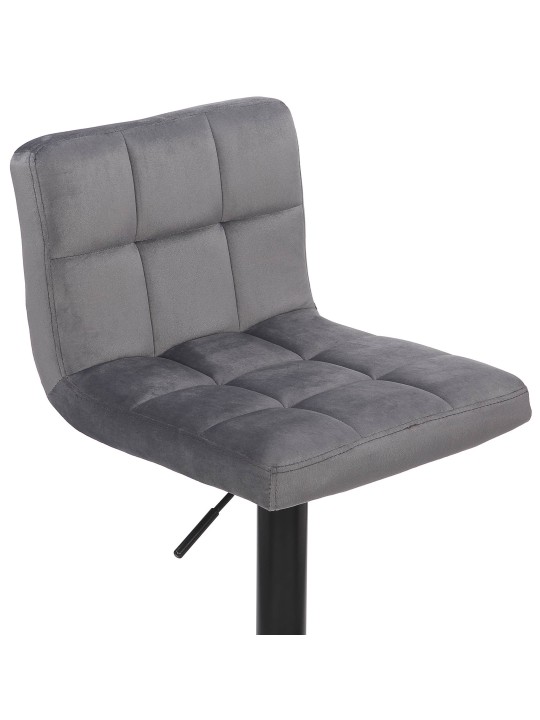 Set van 4 barkrukken Feni fluweel, grijs