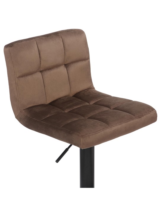 Set van 4 barkrukken Feni fluweel, bruin