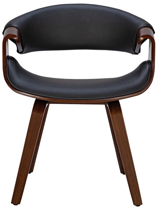 Set van 2 eetkamerstoelen Foley kunstleer, walnoot/zwart Set van 2 eetkamerstoelen Foley kunstleer, walnoot/zwart