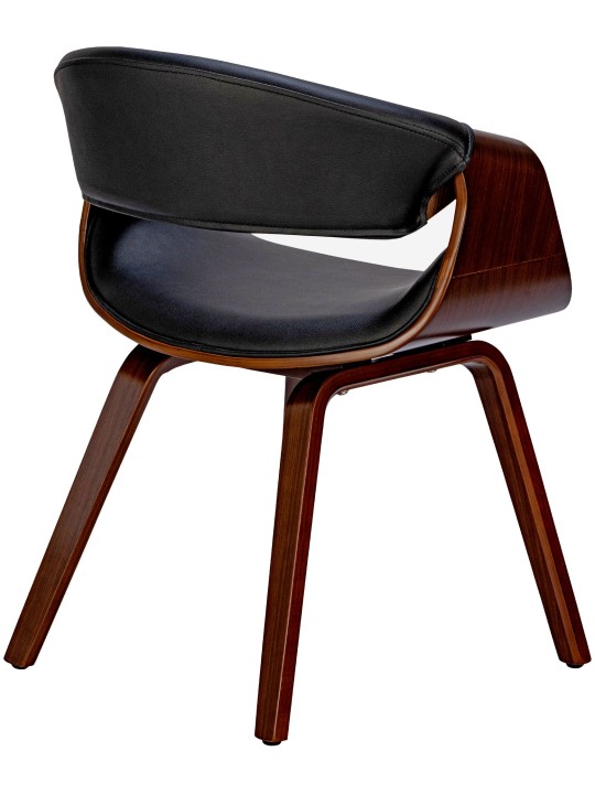 Set van 2 eetkamerstoelen Foley kunstleer, walnoot/zwart Set van 2 eetkamerstoelen Foley kunstleer, walnoot/zwart