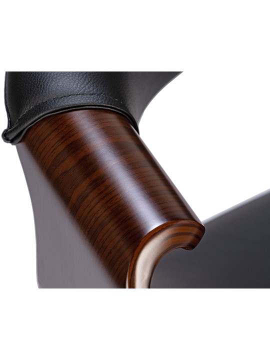 Set van 2 eetkamerstoelen Foley kunstleer, walnoot/zwart Set van 2 eetkamerstoelen Foley kunstleer, walnoot/zwart