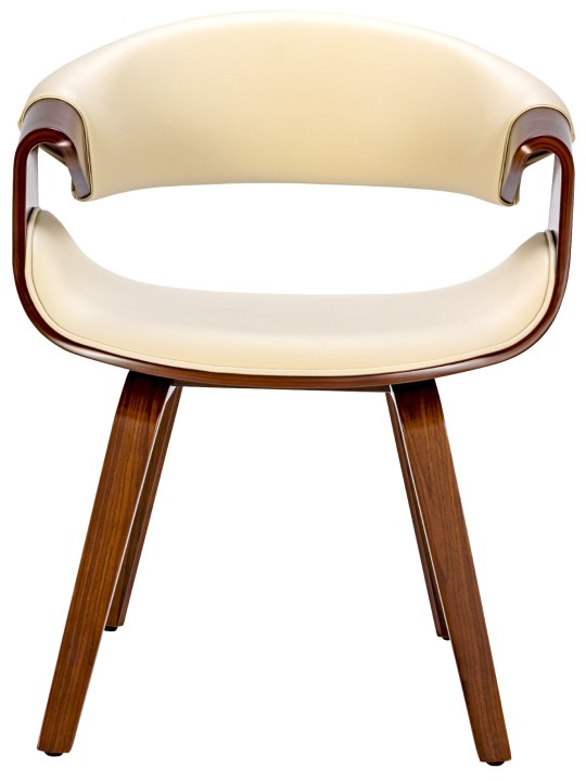 Set van 2 eetkamerstoelen Foley kunstleer, walnoot/crème Set van 2 eetkamerstoelen Foley kunstleer, walnoot/crème