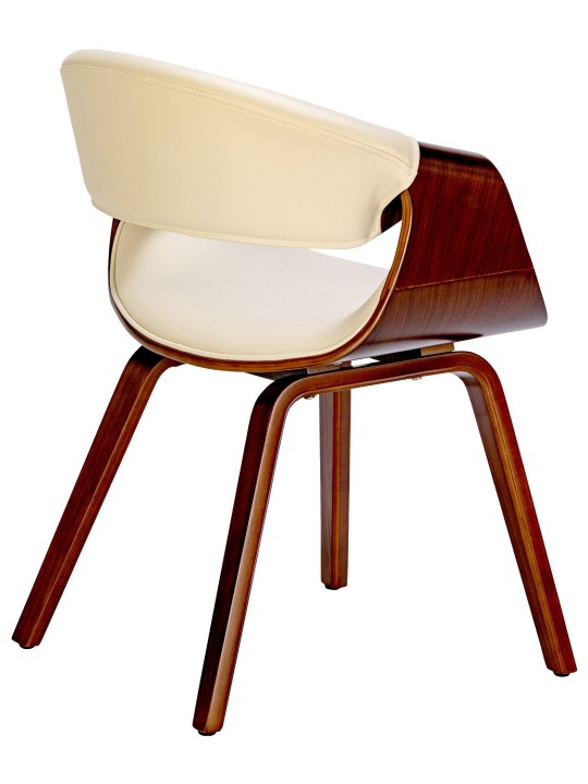 Set van 2 eetkamerstoelen Foley kunstleer, walnoot/crème Set van 2 eetkamerstoelen Foley kunstleer, walnoot/crème