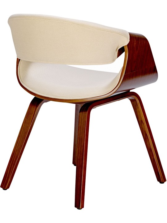 Set van 2 eetkamerstoelen Foley stof, walnoot/crème