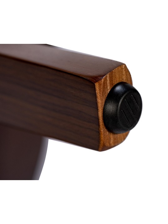 Set van 2 eetkamerstoelen Foley stof, walnoot/crème