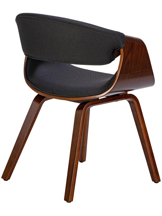 Set van 2 eetkamerstoelen Foley stof, walnoot/zwart