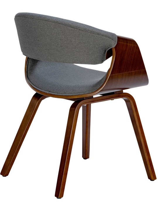 Set van 2 eetkamerstoelen Foley stof, walnoot/grijs