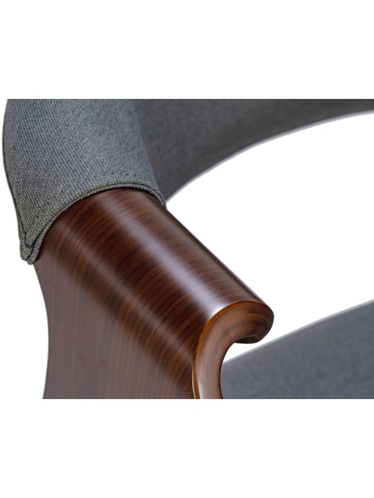 Set van 2 eetkamerstoelen Foley stof, walnoot/grijs