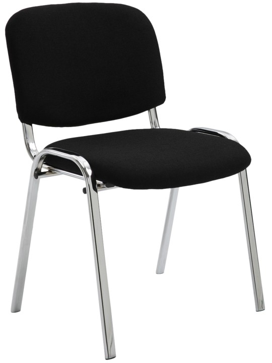 Bezoekersstoel Ken C stof, zwart