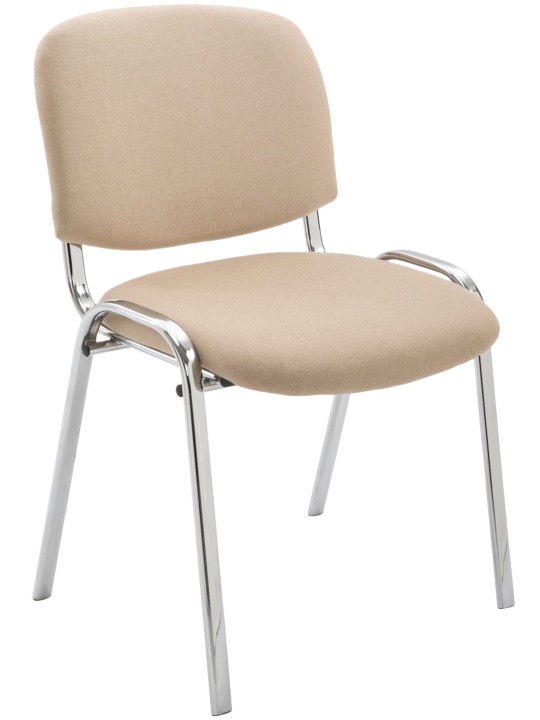 Bezoekersstoel Ken C stof, crème