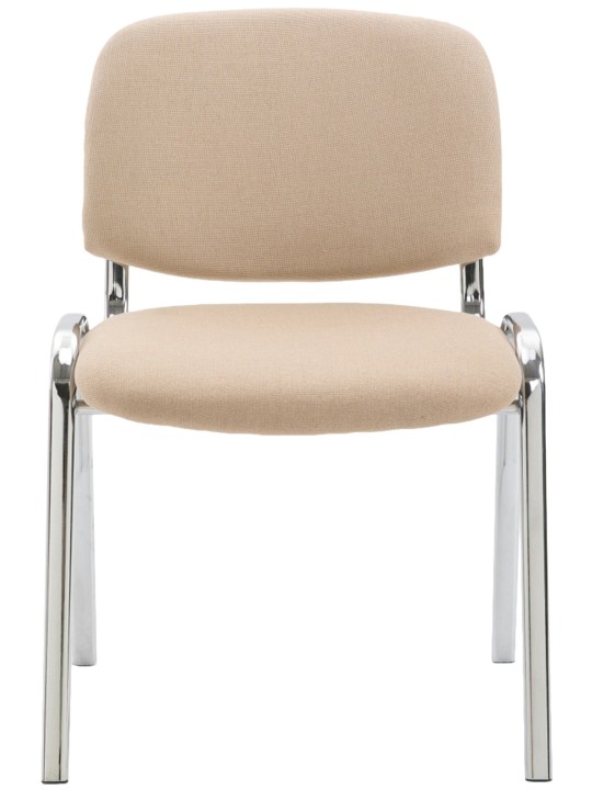 Bezoekersstoel Ken C stof, crème