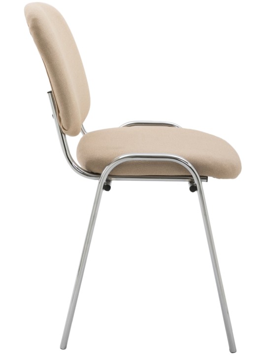 Bezoekersstoel Ken C stof, crème