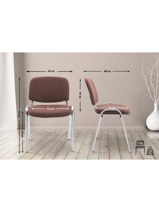 Bezoekersstoel Ken C stof, bruin