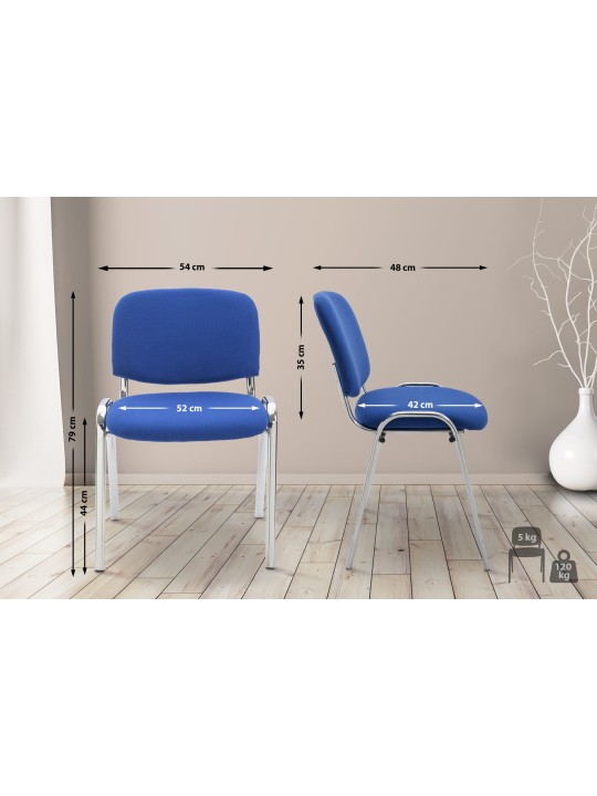 Bezoekersstoel Ken C stof, blauw