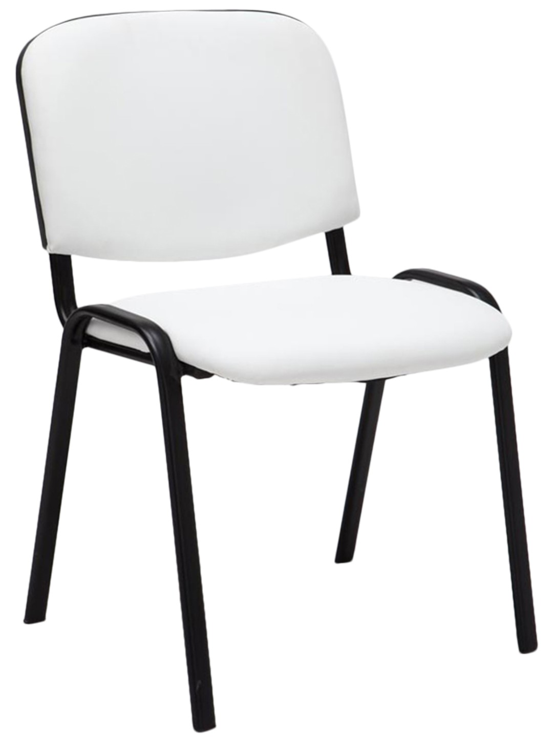 Bezoekersstoel Ken kunstleer, wit