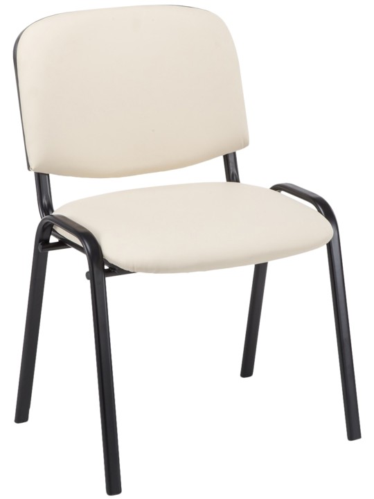 Bezoekersstoel Ken kunstleer, crème