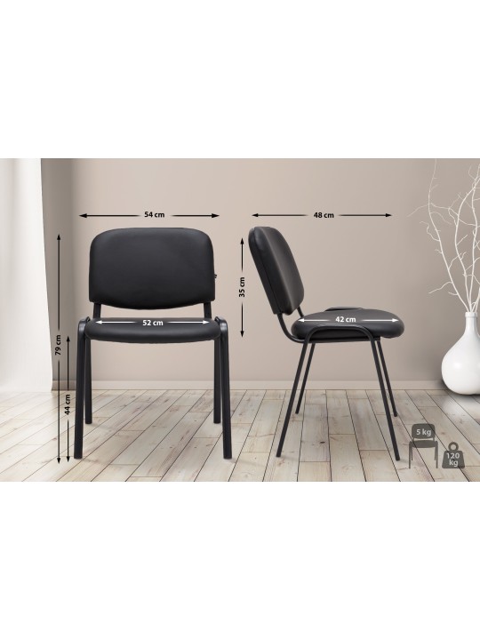 Bezoekersstoel Ken kunstleer, zwart