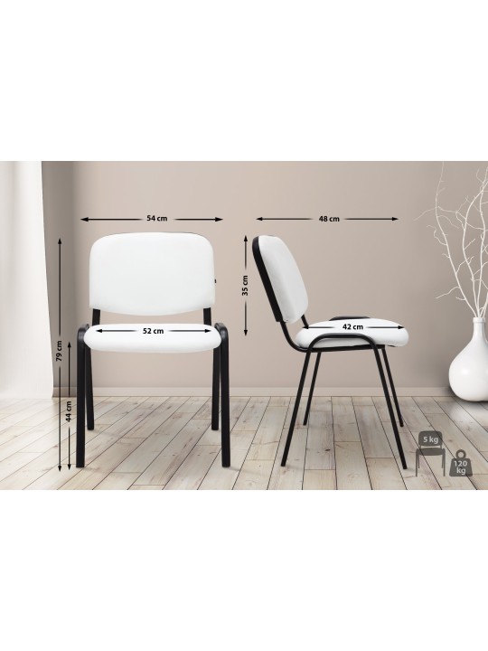 Bezoekersstoel Ken kunstleer, wit