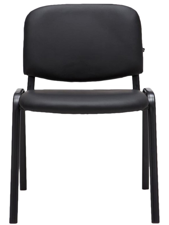 Bezoekersstoel Ken kunstleer, zwart