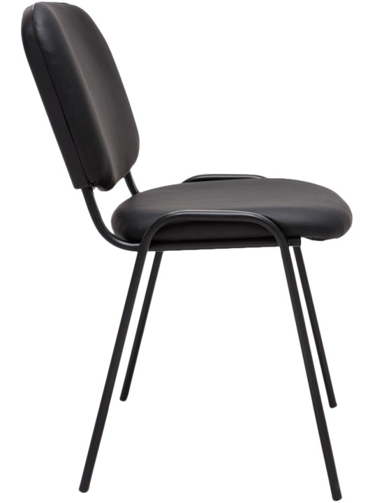 Bezoekersstoel Ken kunstleer, zwart