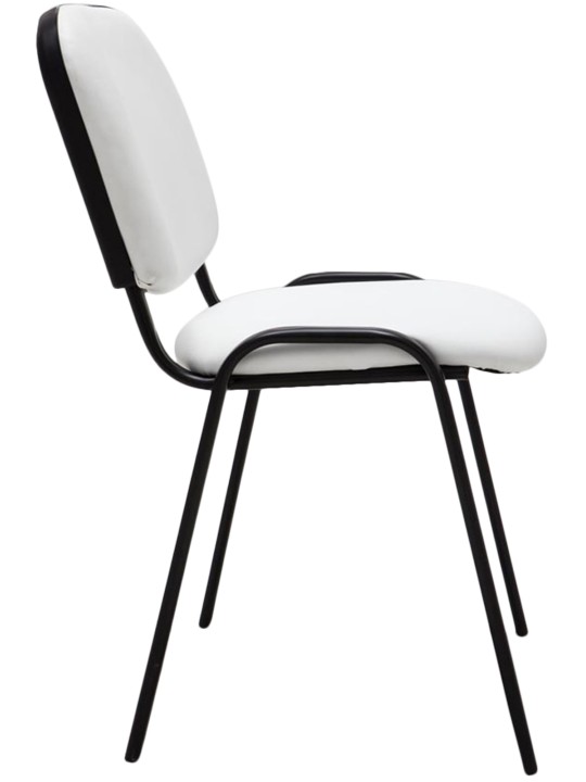 Bezoekersstoel Ken kunstleer, wit