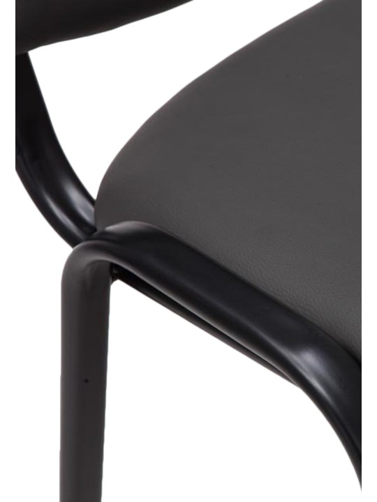 Bezoekersstoel Ken kunstleer, grijs