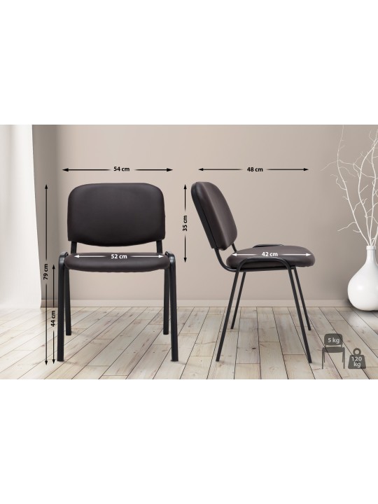 Bezoekersstoel Ken kunstleer, bruin