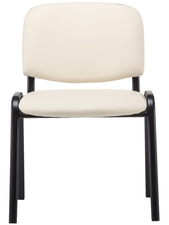 Bezoekersstoel Ken kunstleer, crème