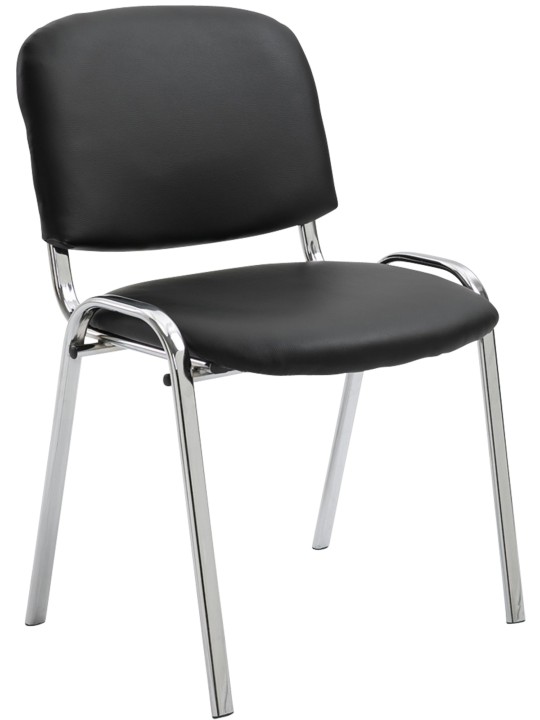 Bezoekersstoel Ken C kunstleer, zwart