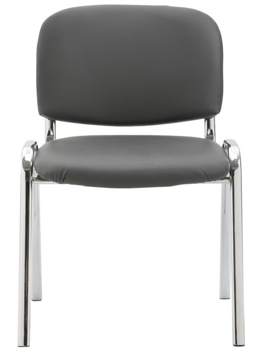 Bezoekersstoel Ken C kunstleer, grijs