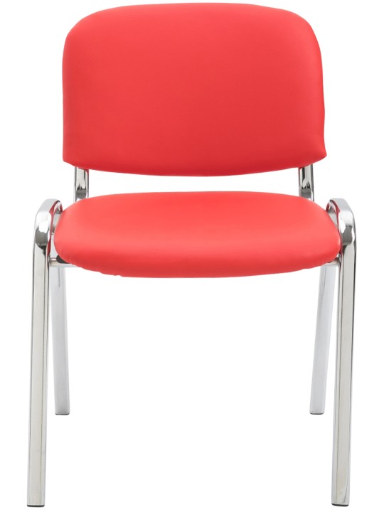 Bezoekersstoel Ken C kunstleer, rood