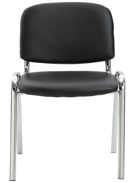 Bezoekersstoel Ken C kunstleer, zwart