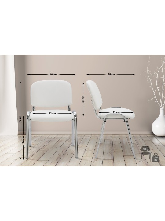 Bezoekersstoel Ken C kunstleer, wit