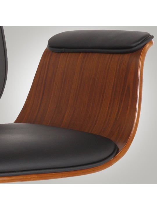 Bureaustoel Kemberg kunstleer, walnoot/zwart