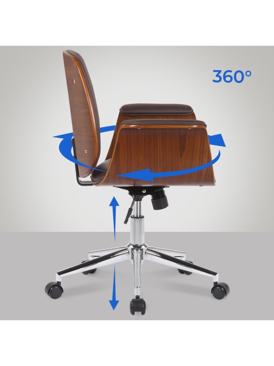 Bureaustoel Kemberg kunstleer, walnoot/bruin Bureaustoel Kemberg kunstleer, walnoot/bruin