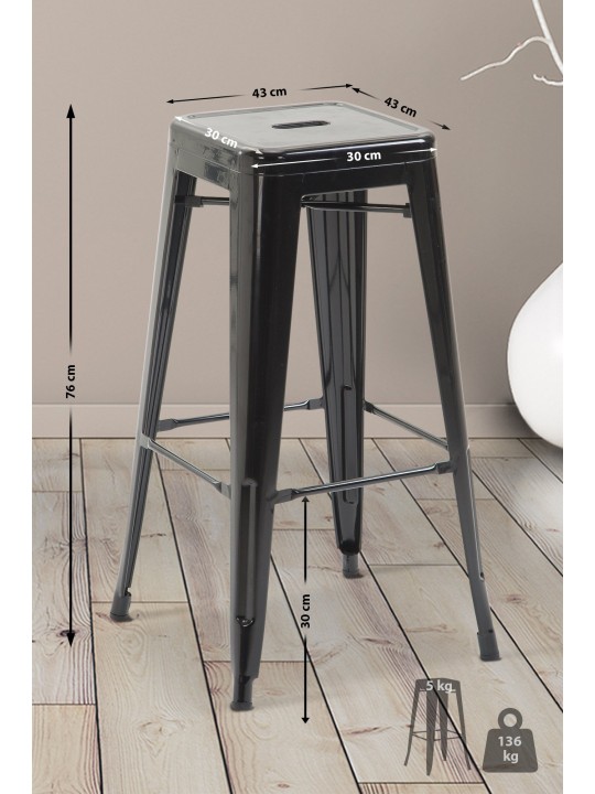 Barkruk Joshua V2, zwart