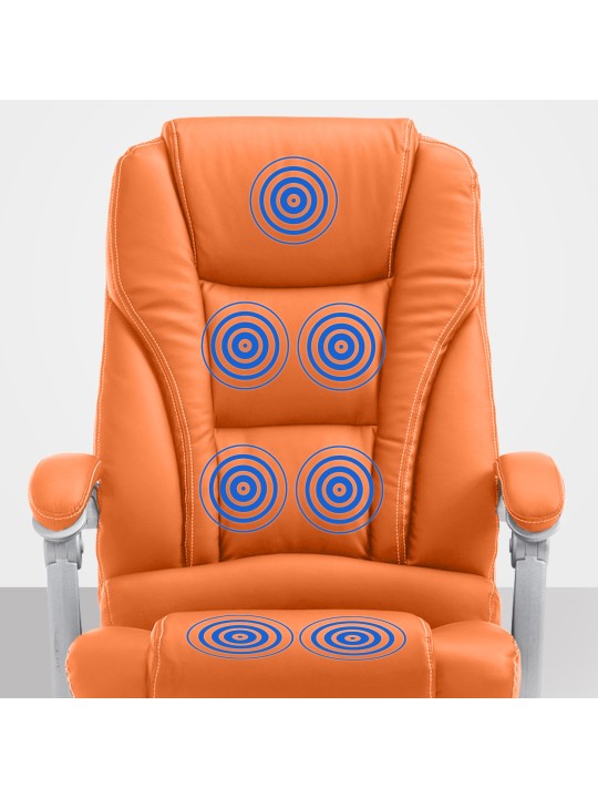 Pacific bureaustoel met massagefunctie V2, oranje