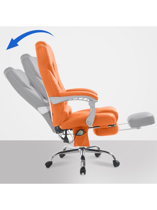 Pacific bureaustoel met massagefunctie V2, oranje