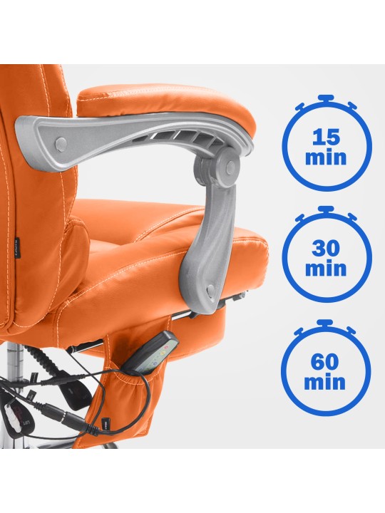Pacific bureaustoel met massagefunctie V2, oranje