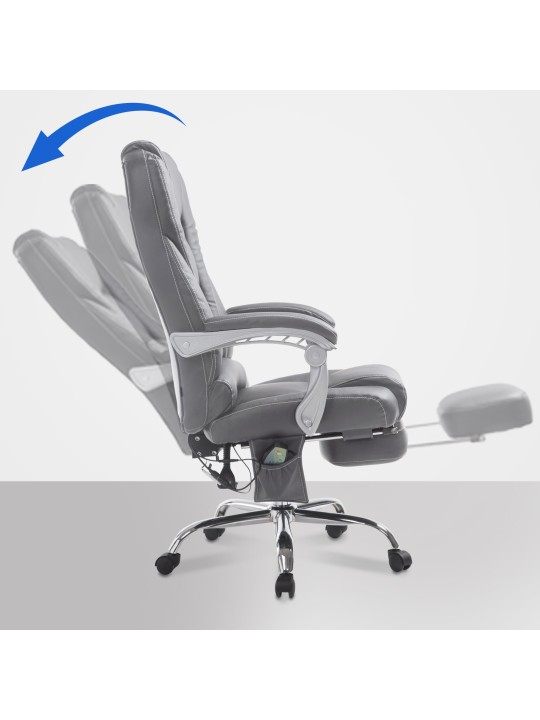 Bureaustoel Pacific met massagefunctie V2, grijs