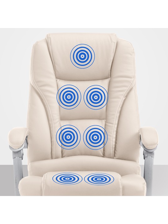 Bureaustoel Pacific met massagefunctie V2, crème